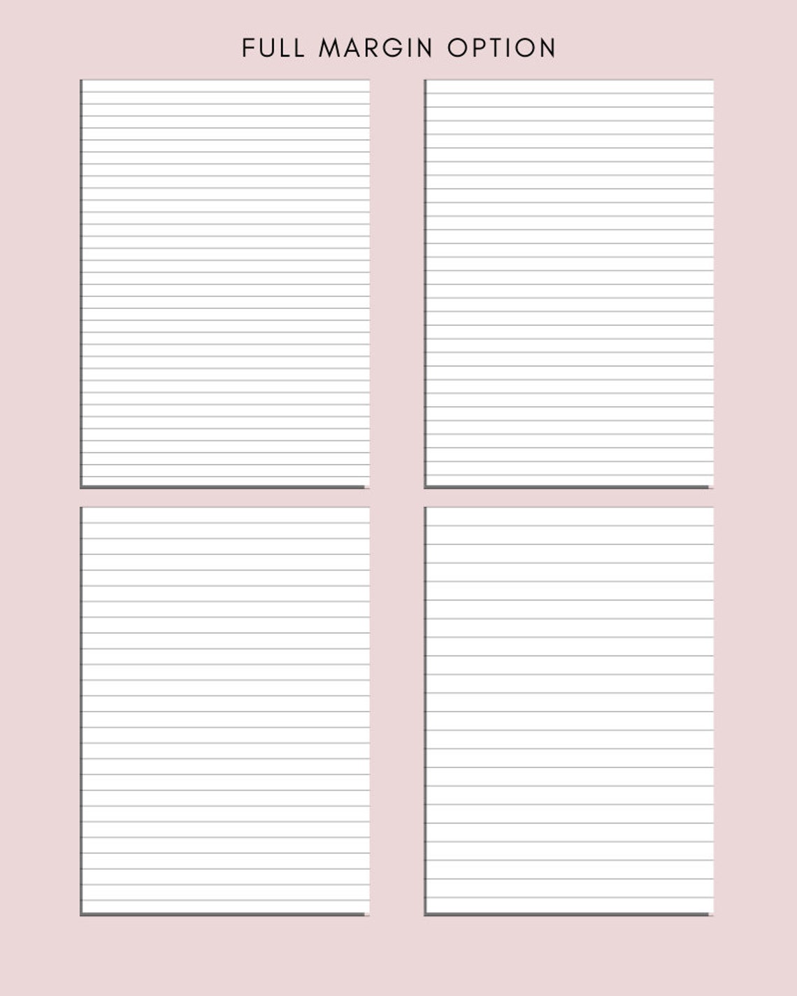Printable Lined Page Lined Notes Printable Lined Sheets - Etsy