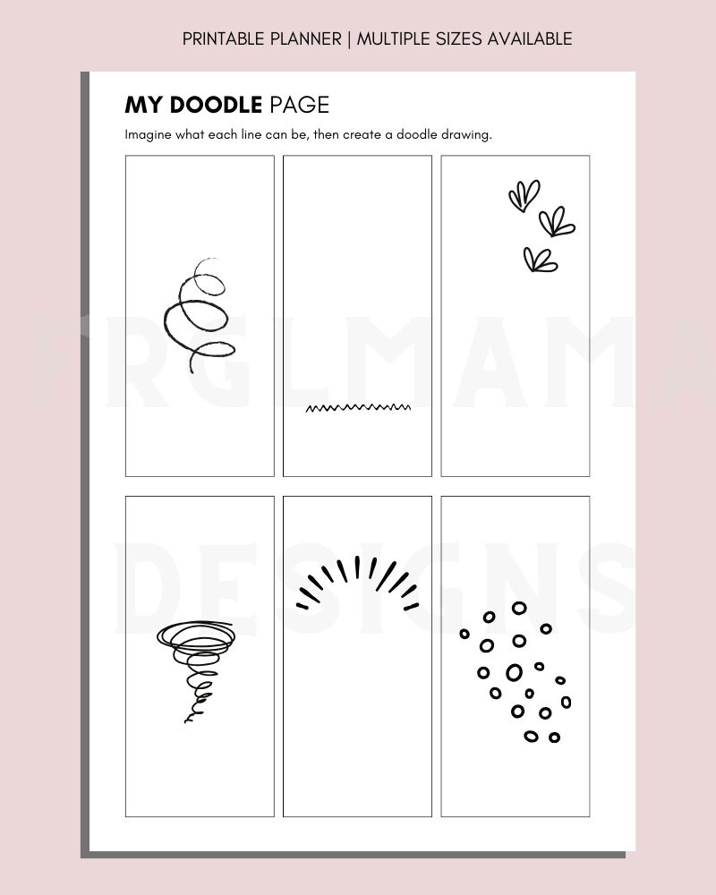 Doodle Pdf Pages Doodle Challenge: Printable Journal Pages for Kids & Adults (PDF) - Etsy