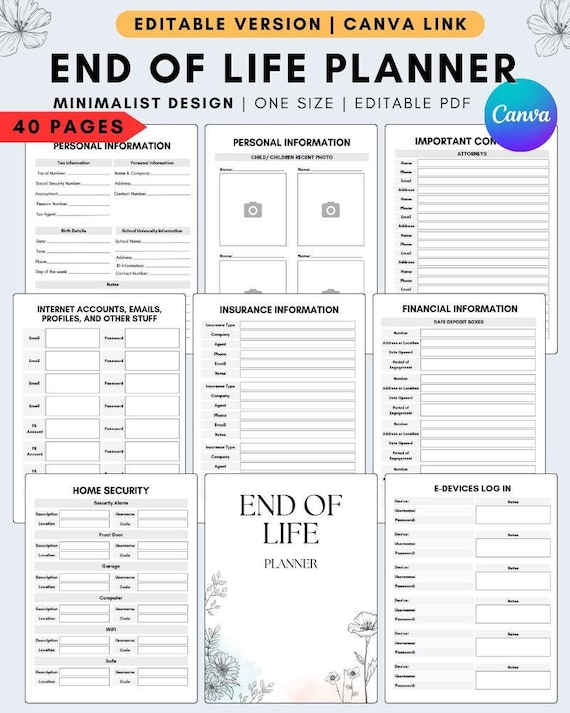 Personalized End Of Life Planner, Funny Last Wishes Journal