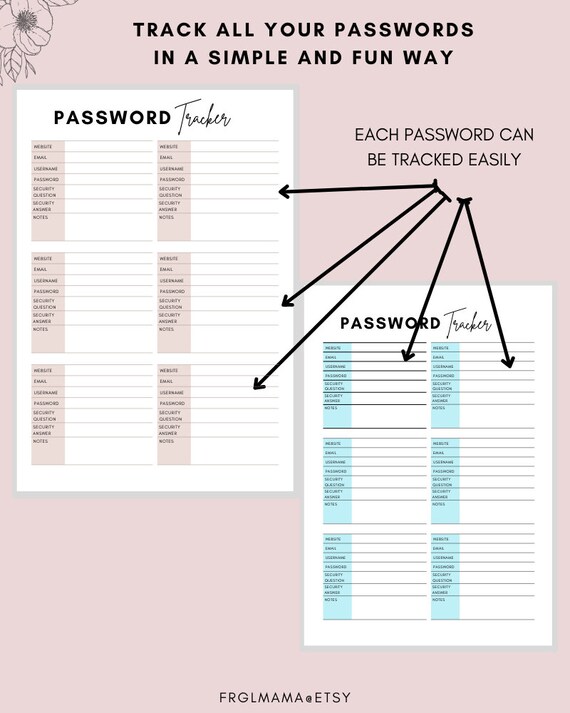 tracker password e interni del taccuino con informazioni sul sito Web. libro  di bordo interno. interno del diario del tracker password. modello interno  del diario del registro password del sito Web. 5668734