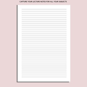Printable Lecture Notes, Lined Notes for School and College Planners ...