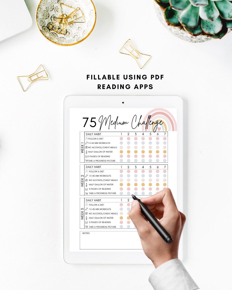 75 Day Challenge Planner Twin Wire Binding Daily Planner