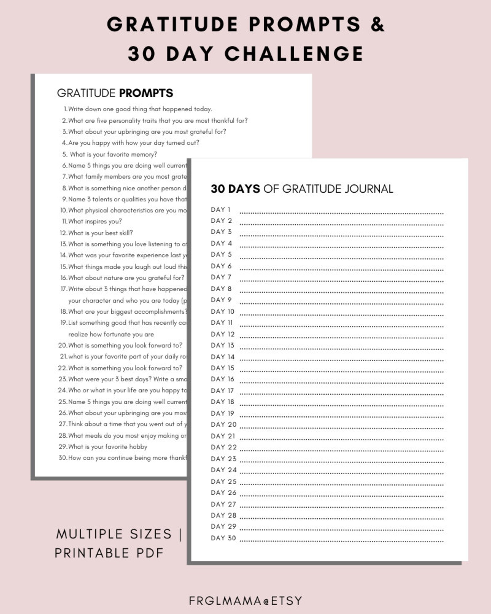 Daily Gratitude Journal Printable: A4 A5 Letter PDF (digital Download ...