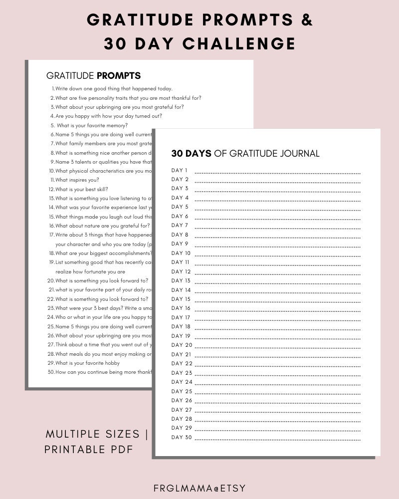 Daily Gratitude Journal Printable: A4 A5 Letter PDF (digital Download ...