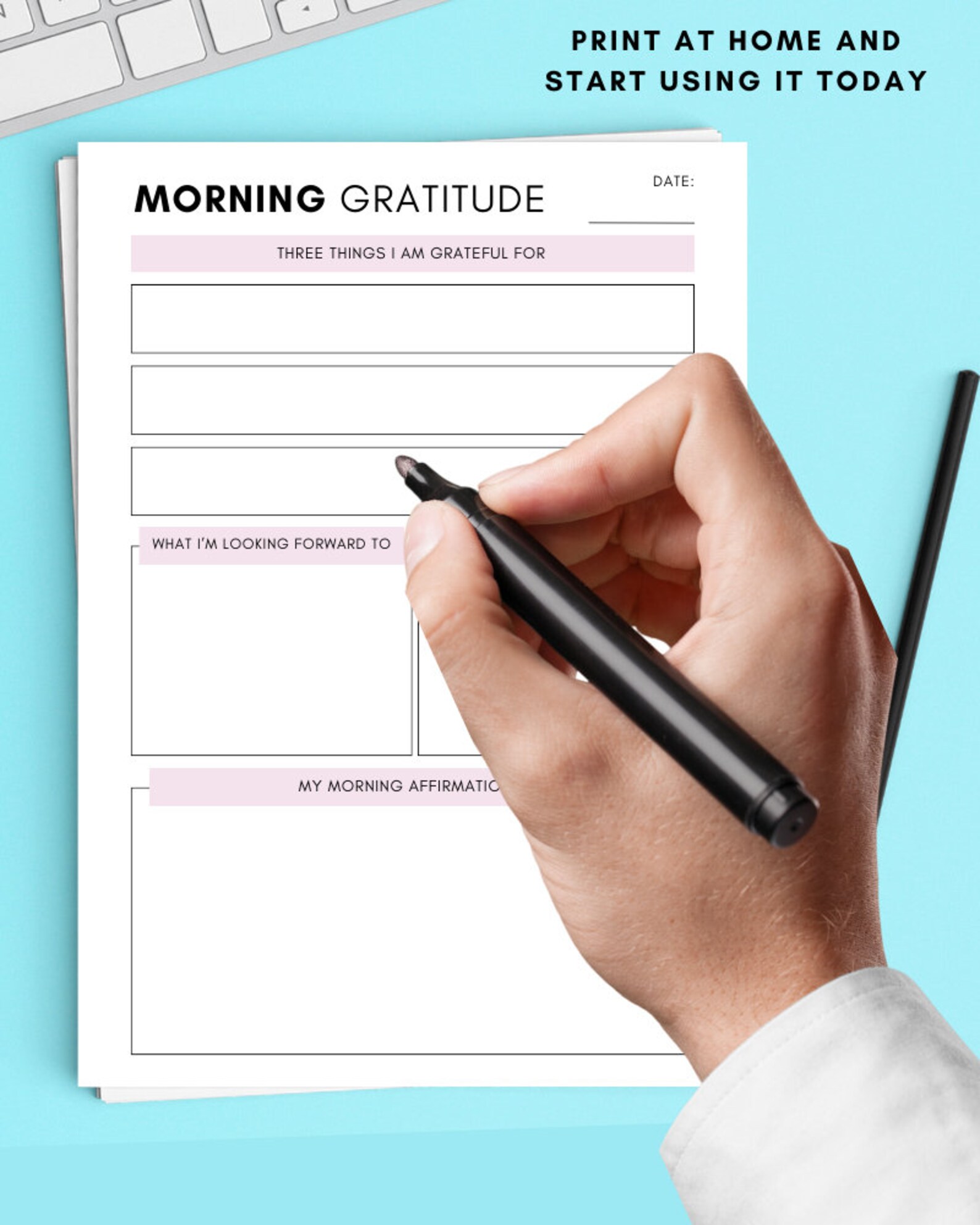 Daily Gratitude Journal Printable: Mindfulness Log (A4 A5 Letter) - Etsy