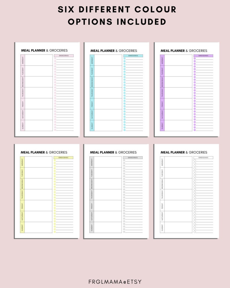 Meal Planner and Groceries Planner, Weekly Menu Planner, Meal Prep, Health Planner, Grocery List Printable, Fitness Planner, A4 Letter PDF image 3