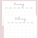 Printable Monthly Calendar Landscape Printable Calendar Year - Etsy UK