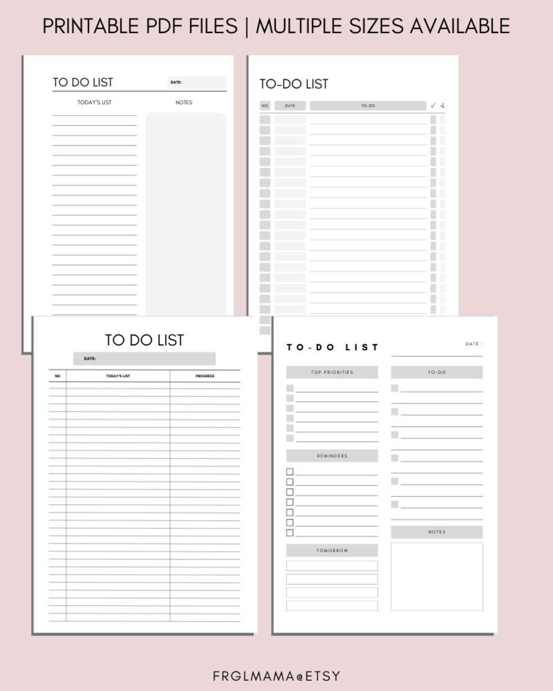 Minimalist to Do List Printable Bundle to Do List Pages | Etsy UK