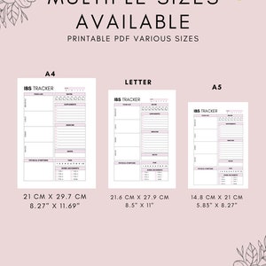 IBS Tracker Printable: Food Diary, Symptom & Medication Log (A4/A5/US ...