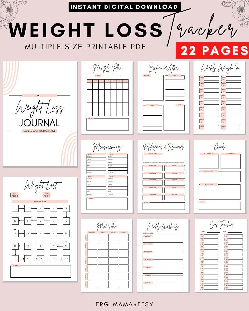 Weight Loss Journal: Food and Fitness Tracker for Women - A