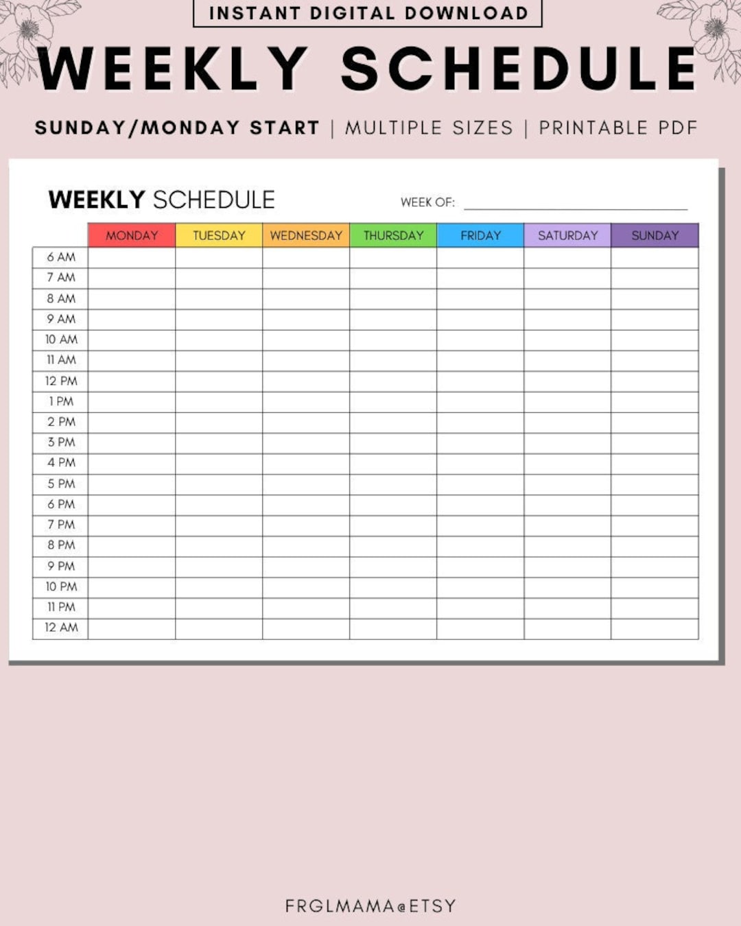 Weekly Schedule, Printable Weekly, Weekly Organizer, Weekly Timetable, Weekly Planner, Weekly Agenda, Weekly Template, A4,a5,us Letter - Etsy weekly-schedule-printable-weekly-weekly-organizer-weekly-timetable-weekly-planner-weekly-agenda-weekly-template-a4-a5-us-letter-etsy
