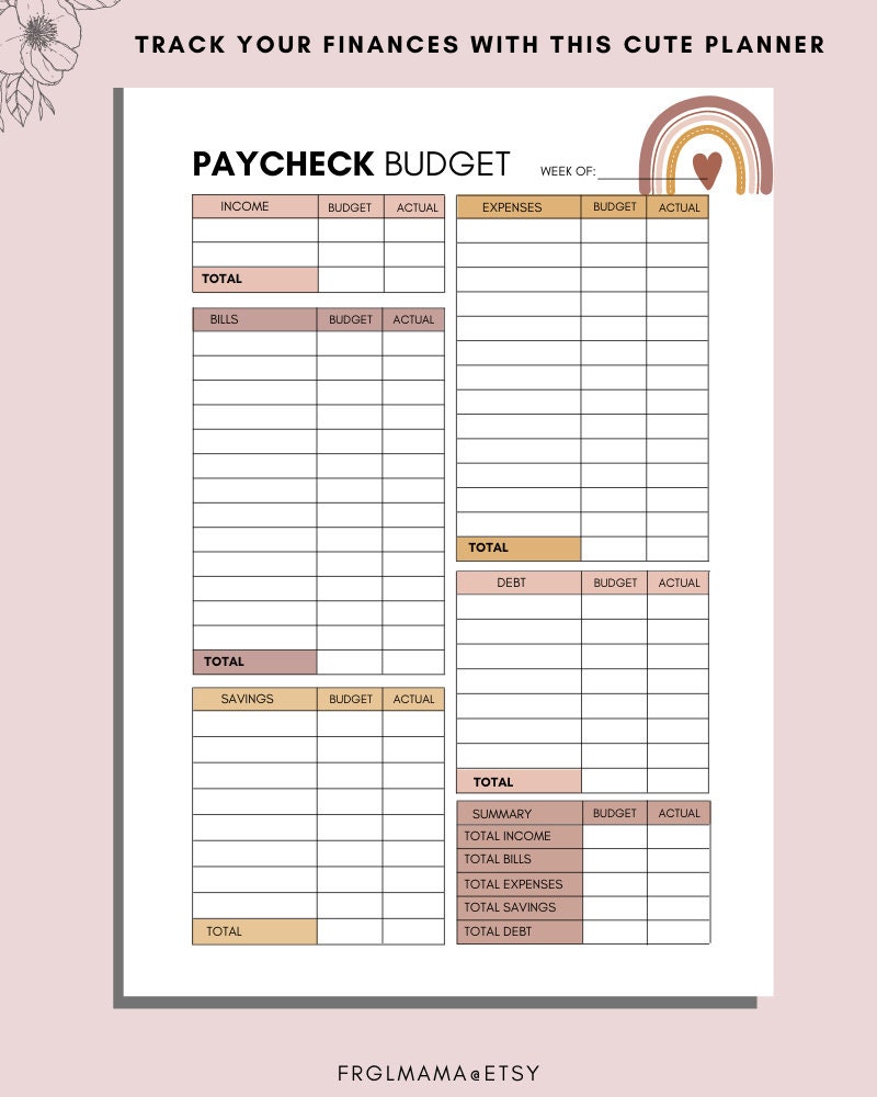 Budget, plan and even save money by using this cute printable Wish List
