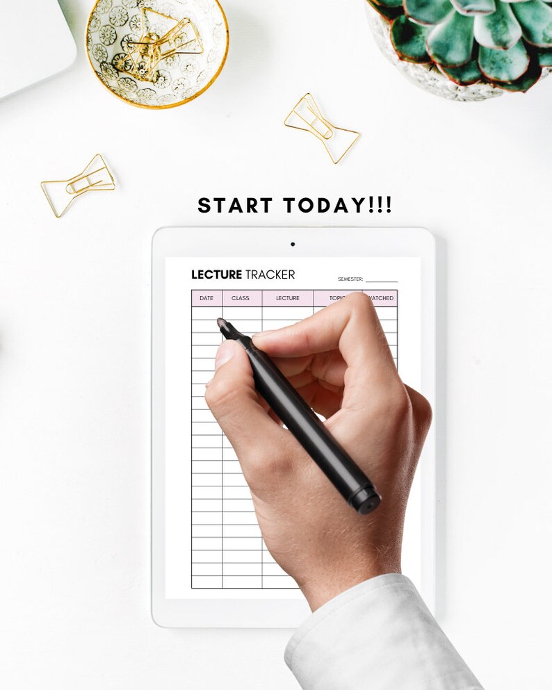 Lecture Tracker Printable: Online Class Notes, Homework (A4, A5, Letter ...