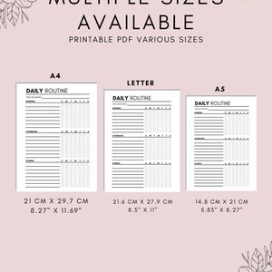 Daily Routine Tracker Printable: Habit Checklist (A4/A5 & US Letter PDF ...
