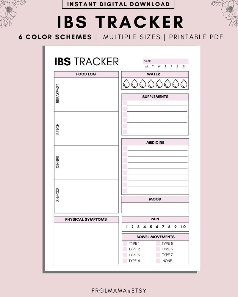 IBS Tracker Food Diary Allergy Medicine and Supplement | Etsy