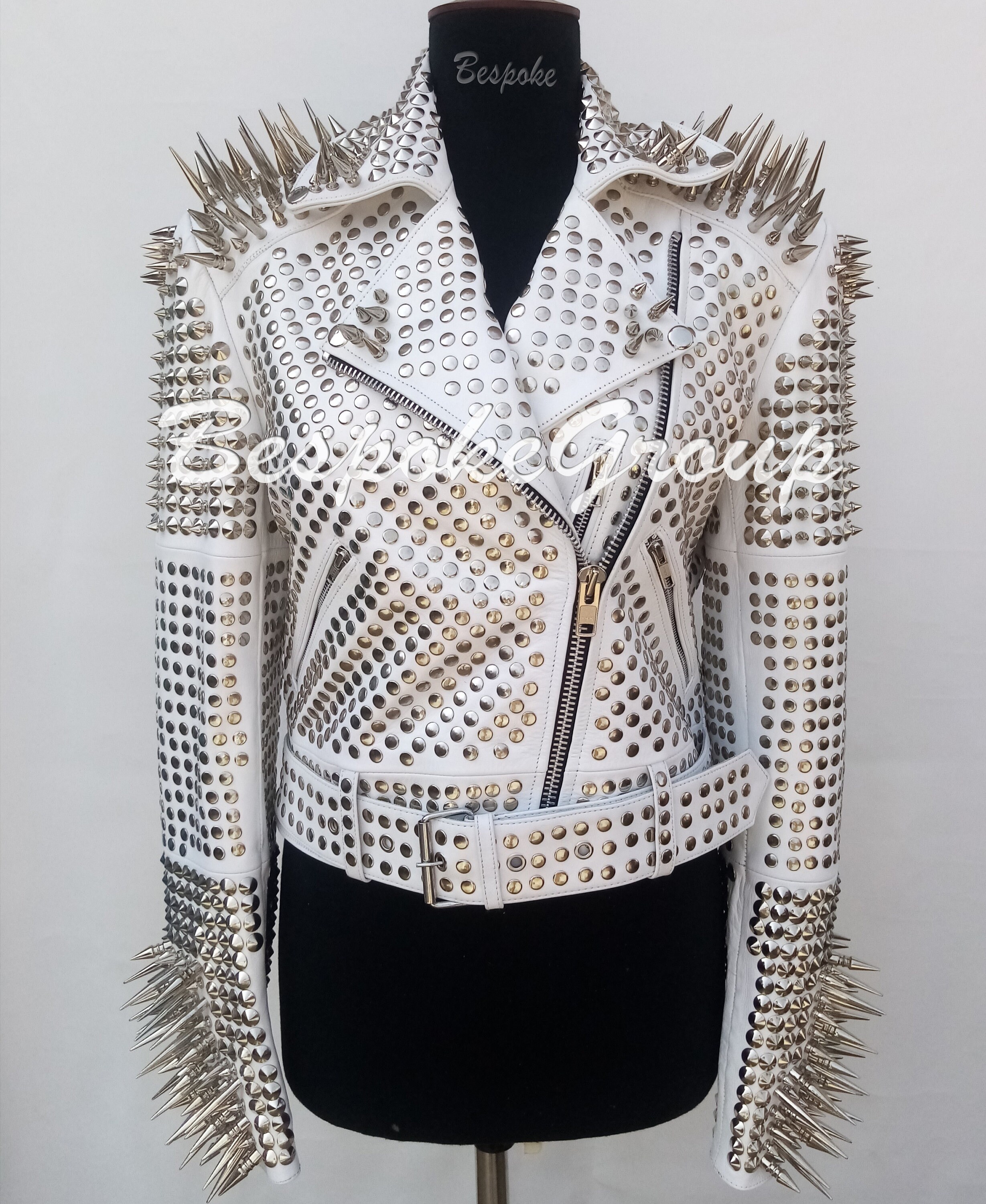 white studded jacket