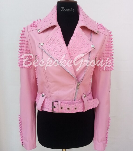 pink studded jacket