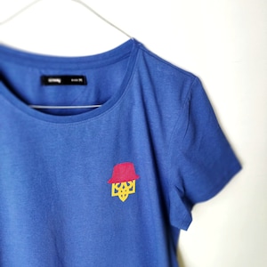 Blue hand-painted cotton T-shirt Stephanie