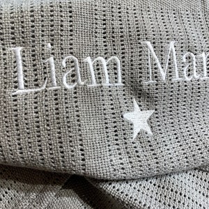 Embroidered Personalised Baby Blankets, Cellular Blanket, 100% Organic Cotton, Baby Blanket, Personalised Baby Gift, Design Your Own!