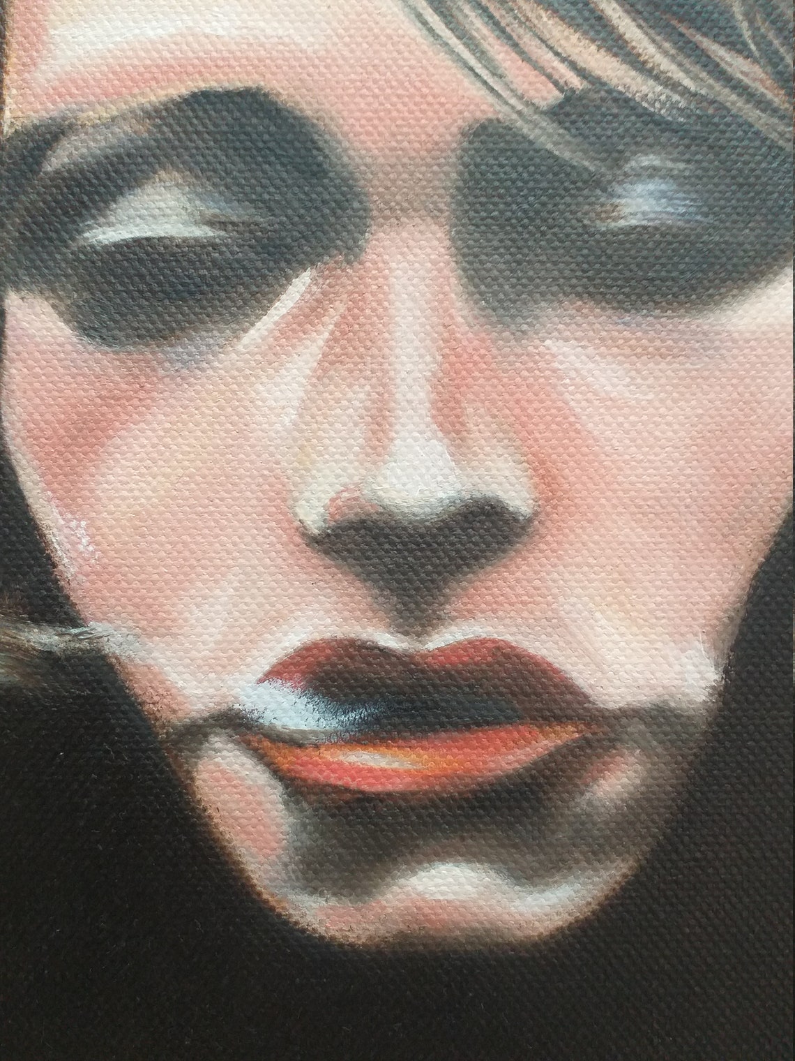 Oil Painting Melancholy 15.5 15.5 Original Art Artwork Wall | Etsy