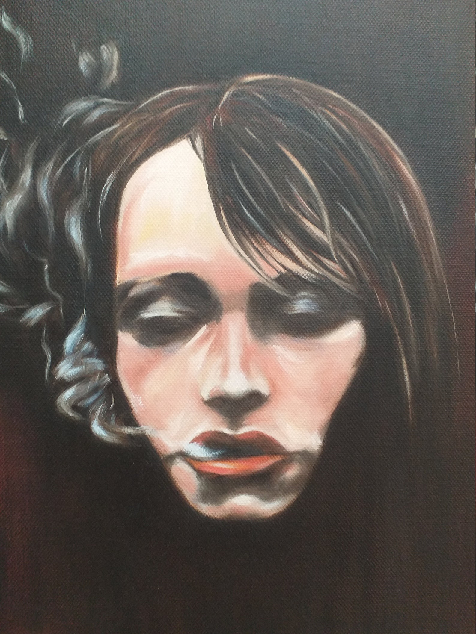Oil Painting Melancholy 15.5 15.5 Original Art Artwork Wall | Etsy