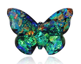 Broche papillon - Broche en résine - Bijoux papillon - Accessoires festifs - Cadeau d’anniversaire - Bijoux en cuivre vert - Bijoux en résine