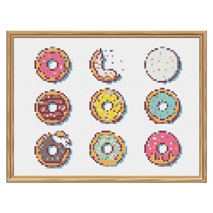 Yummy Donuts Cross-Stitch Pattern PDF Download