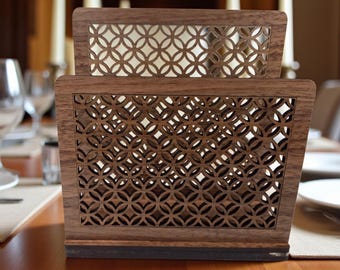 Wood Napkin Holder -Napkin Holder - Dining Room Table Accessory - Custom Piece for Your Table-Rustic Wooden Napkin Holder-Farmhouse Kitchen