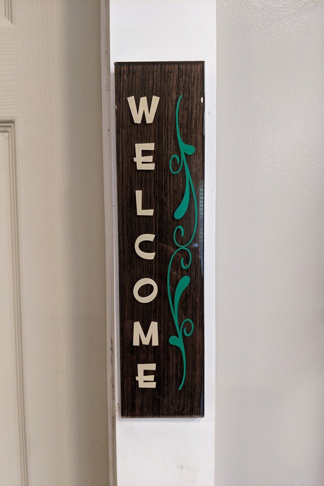 Door Frame Welcome Sign Small Vertical Welcome Sign Tile is size 3 W x ...