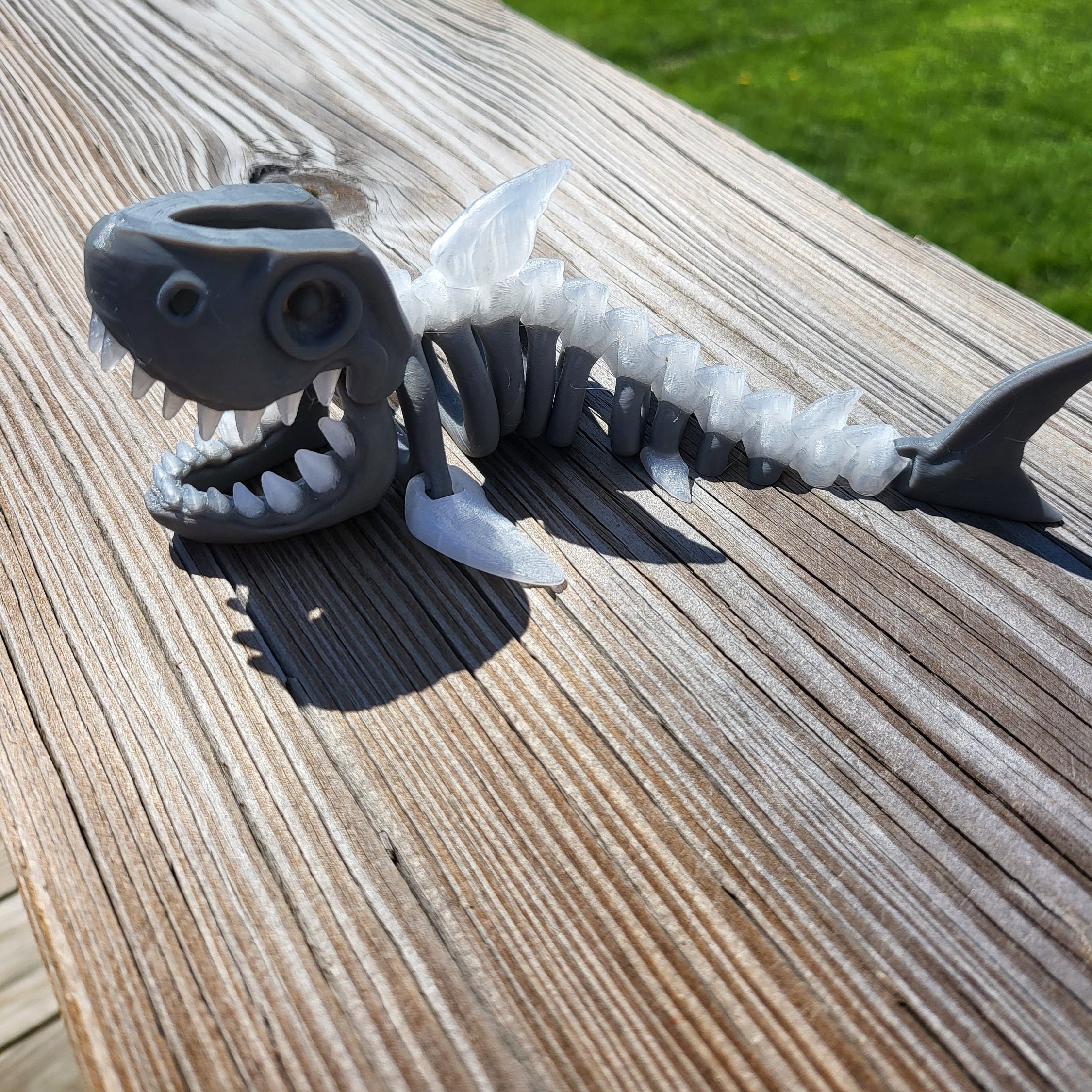 Articulated Shark Skeleton 3D Print – Moving Parts Toy, Desk Decor
