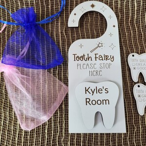Tooth Fairy Door Hanger - Personalized Tooth Fairy Door Hanger - Customized Tooth Fairy Door Hanger