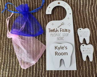 Tooth Fairy Door Hanger - Personalized Tooth Fairy Door Hanger - Customized Tooth Fairy Door Hanger