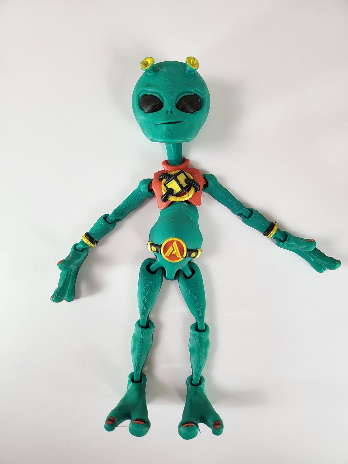 Articulated Flexible Alien Toy – 3D Printed Desk Art, Waterproof Play ...