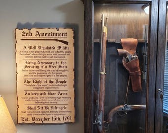 Laser Engraved 2nd Amendment Plaque – Maple Wood Sign