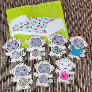 7 little Monkeys with Carry Case - Learning to Count With 7 Finger Puppet Monkeys - Learning to Count With 7 Finger Puppet Monkeys