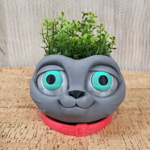 Cat Planter - 3d printed planters - 3d Printed Succulent Planter - 3D Printed Cat Planter - Kitty Head Planter with Drain Holes and Tray