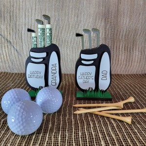 Money Gift Holder Dad - Golf Bag Money Holder Gift - Father's Day Money Holder - Birthday Money Holder - Customizable Money Holder