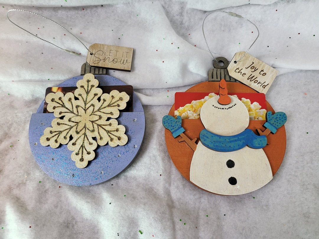 Personalized Christmas Gift Card Holder Ornament Gift Card Holder Wood
