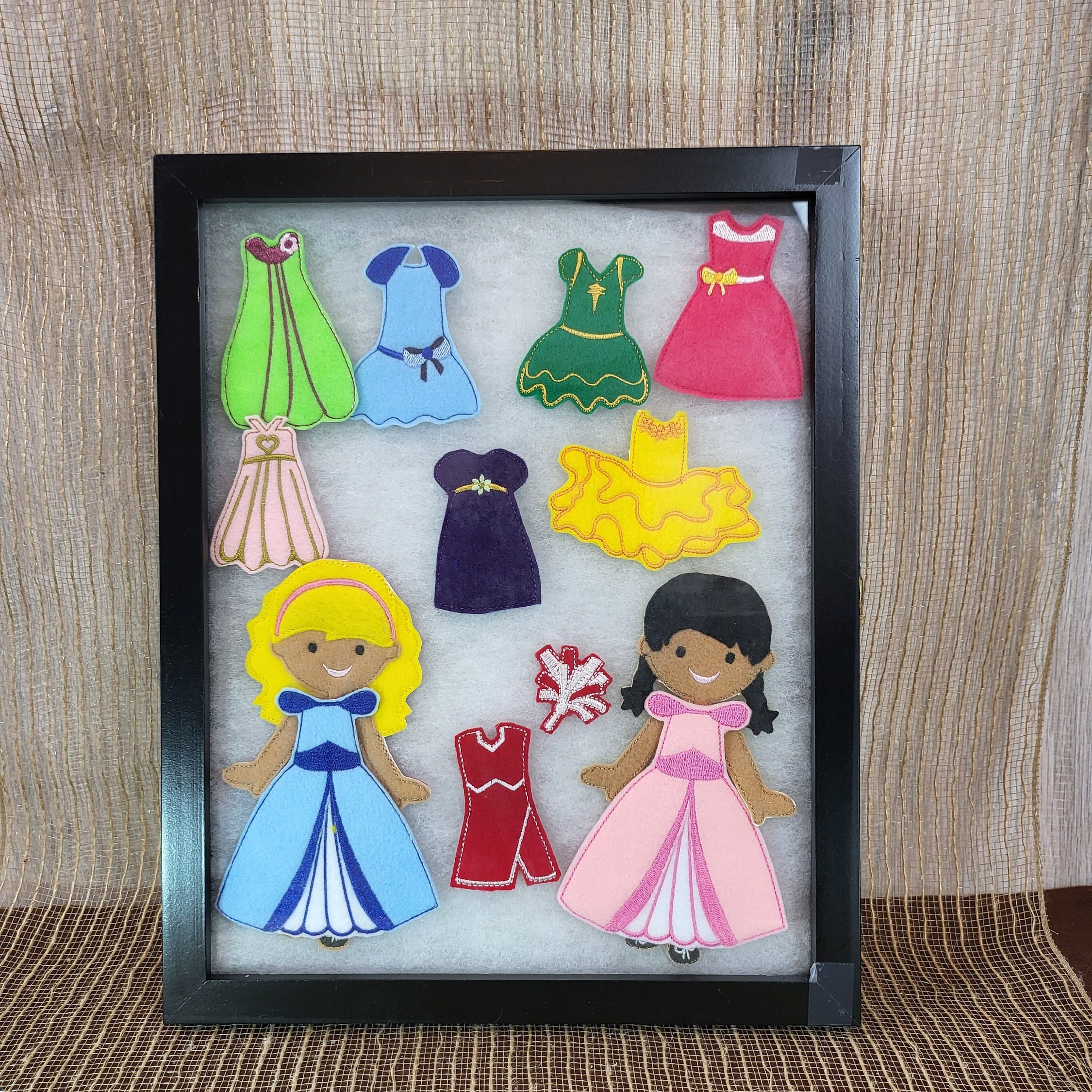 Unpaper Dolls - Felt Paper Dolls - Felt Fun Dress Up Doll - Fun Felt Dress Up Doll - Light Skin - Dark Skin