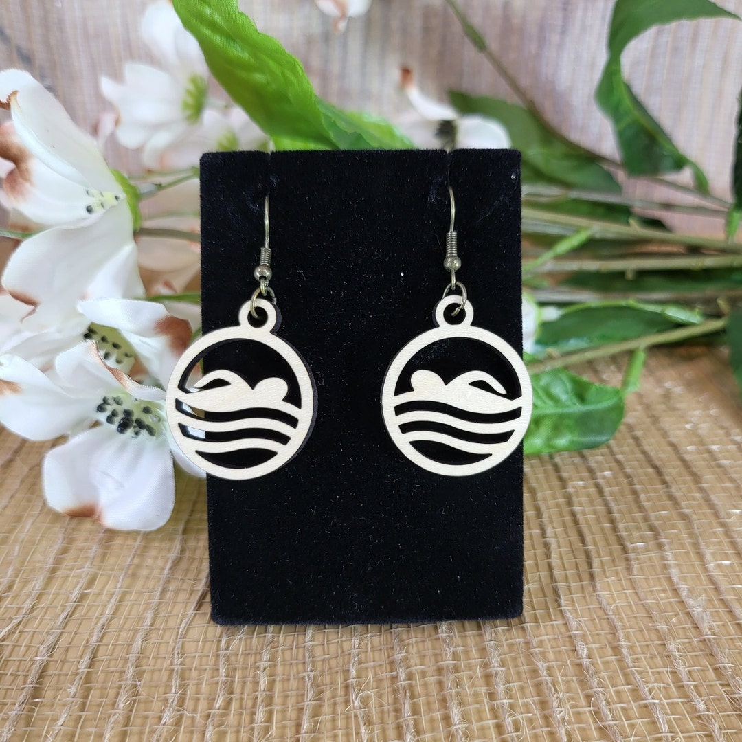 Swimming Earrings Swimmer Earrings Earrings for Swimmers Swimming Sport Earrings Professional