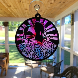Round Suncatchers - Suncatchers Flamingo - Light House - Mermaid - Dolphin - Anchor - Suncatchers -  Beach Theme Suncatchers - Ocean Theme