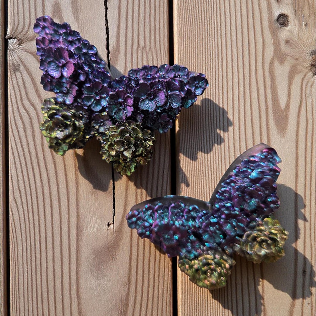 Sample Buttefly Ref Magnet Design Handcrafted Resin Butterfly Magnets (set of 2) - Colorful Floral Design ...