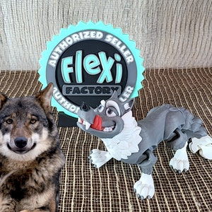 3D Printed Wolf - 3D Printed Flexi Wolf - Animal Fidget Toys - Authorized Dealer Flexi Factory - Posable Wolf