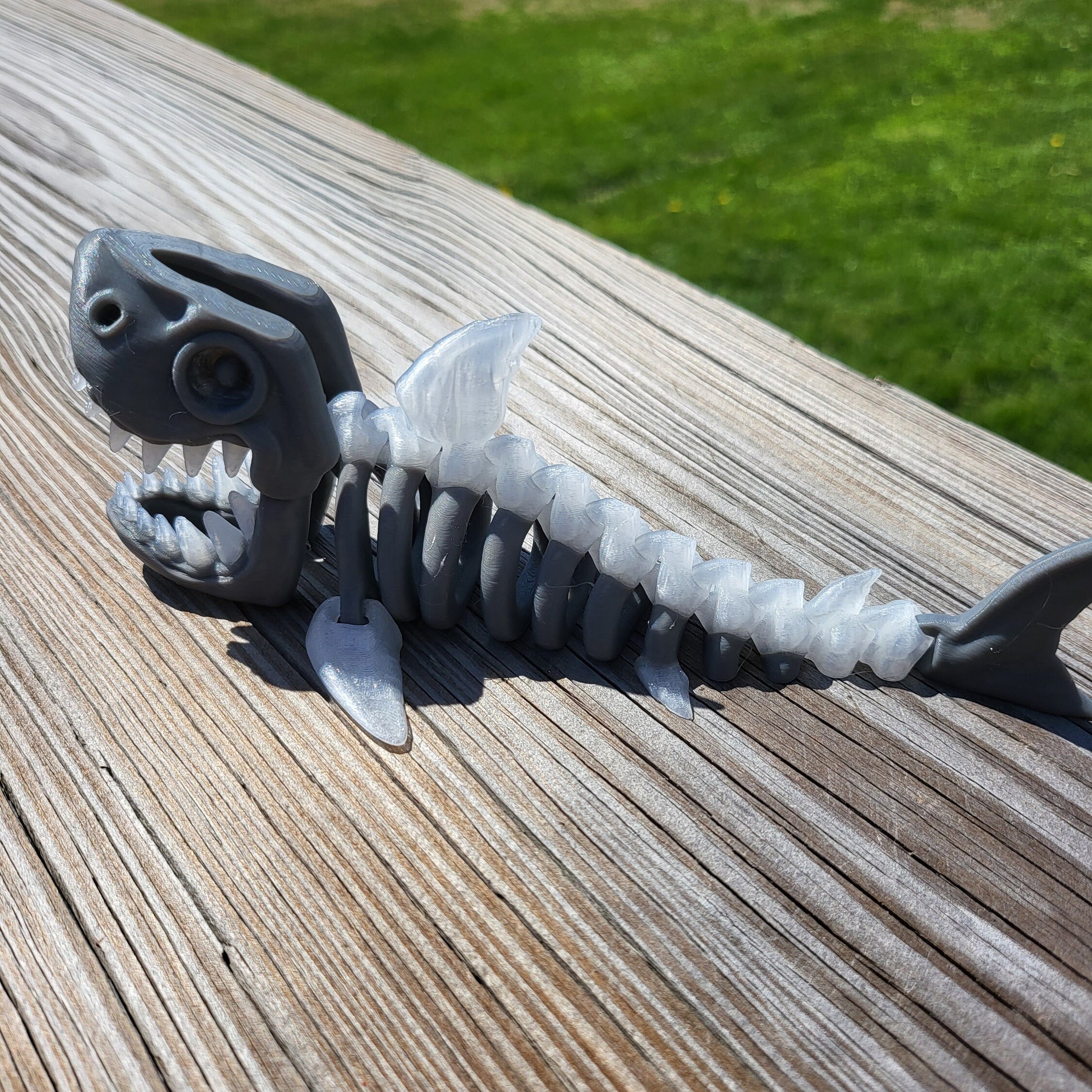 Articulated Shark Skeleton 3D Print – Moving Parts Toy, Desk Decor