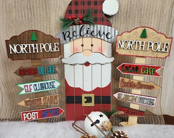 Christmas Arrow Sign - North Pole Sign - North Pole Village Sign - North Pole Direction Sign - North Pole Direction Sign - Santa's Village