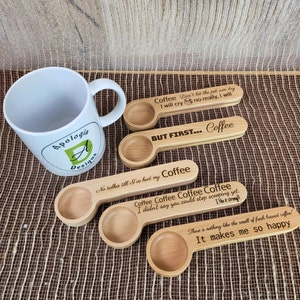 Wood Coffee Scoop - Coffee Scoop Clip - Coffee Scoop With Bag Sealer - Coffee Scoop for Coffee Lovers - Wood Coffee Scoop and Sealer