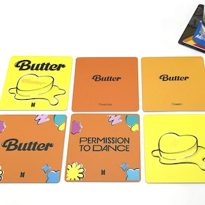 KPop Drink Coasters - BTS Butter Album Covers Set of 6 K-Pop