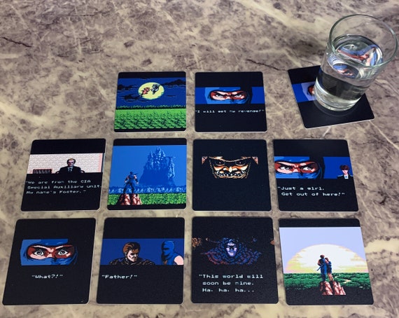 Classic Video Game Drink Coasters - Ninja Gaiden NES Set of 10