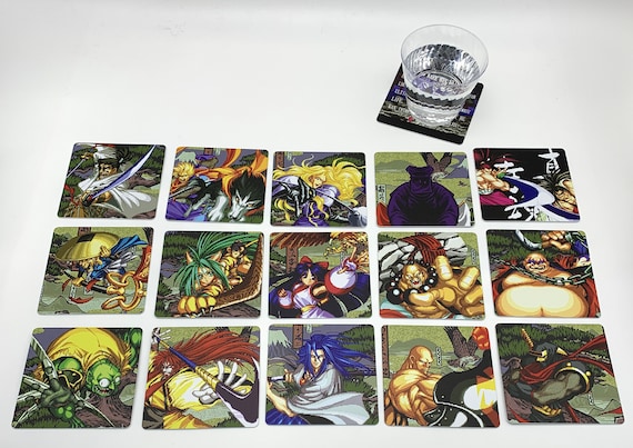 Classic Video Game Drink Coasters - Samurai Shodown 2 Set of 16 - Samurai Showdown