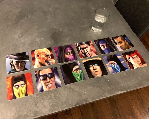 Classic Video Game Drink Coasters - Midway MK2 Arcade Set of 12 Mortal Kombat 2